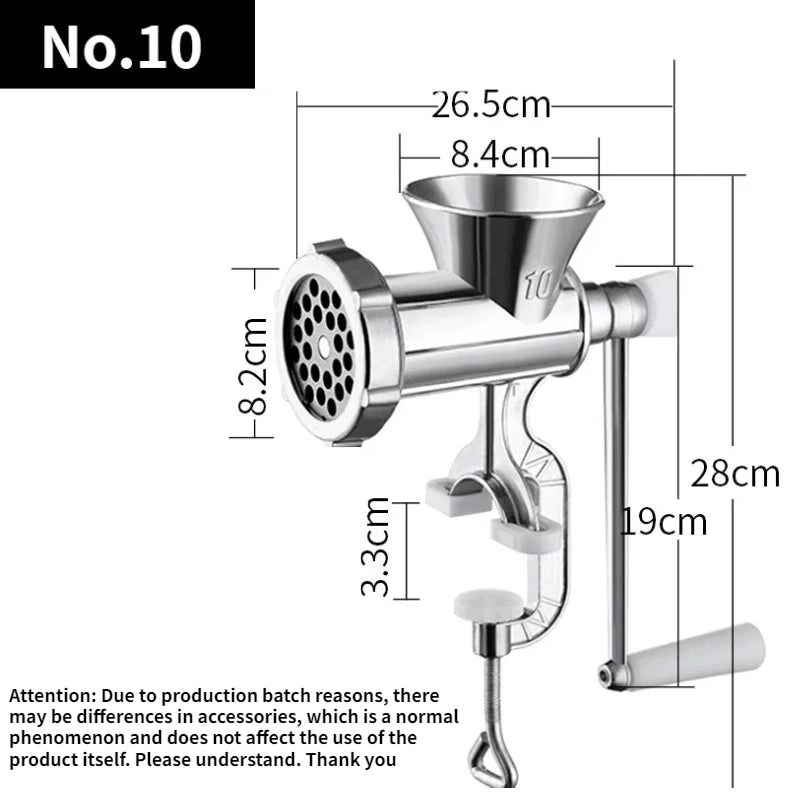 Heavy Duty Hand Crank Meat Grinder & Sausage Stuffer Manual Kitchen Mincer Pasta Maker