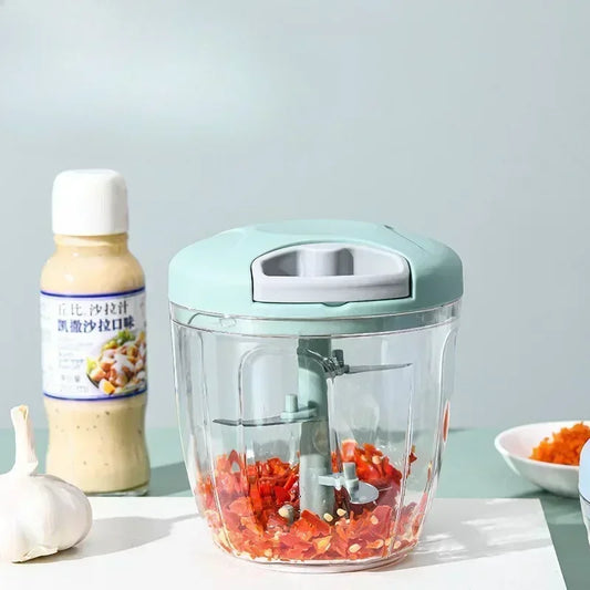500/900ML Rotary Food Processor & Garlic Grinder for Vegetables, Fruits & Chili