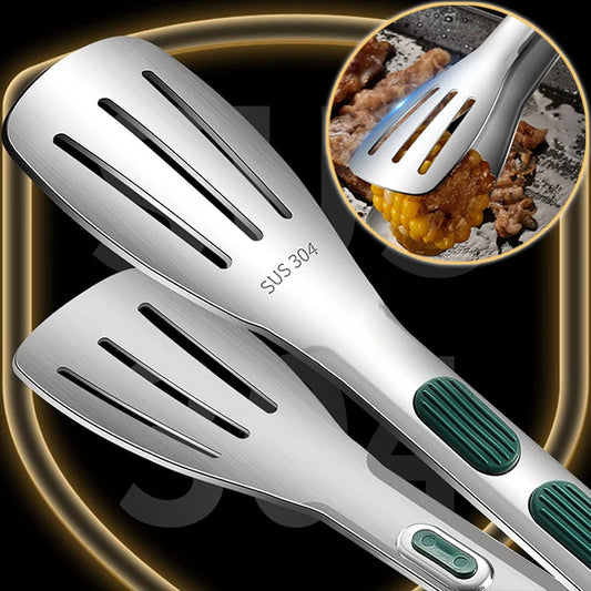 Stainless Steel Food Tongs – Non-Slip BBQ, Salad & Bread Clip for Kitchen