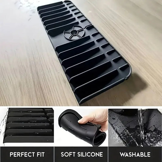 Silicone Sink Faucet Mat Splash Guard & Soap Sponge Holder Drying Pad