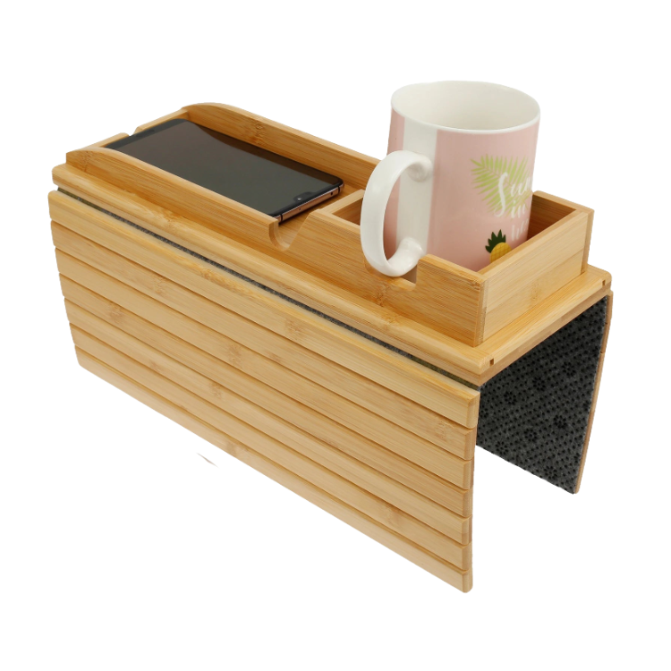 Foldable Bamboo Sofa Armrest Cup & Storage Tray