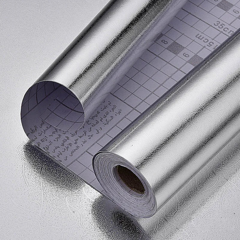 Kitchen wall stickers self-adhesive aluminum foil anti-oil wall stickers suitable for countertops drawers cabinets shelves line