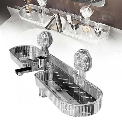 Wall-Mounted Suction Cup Storage Rack – No-Drill Bathroom & Washbasin Organizer