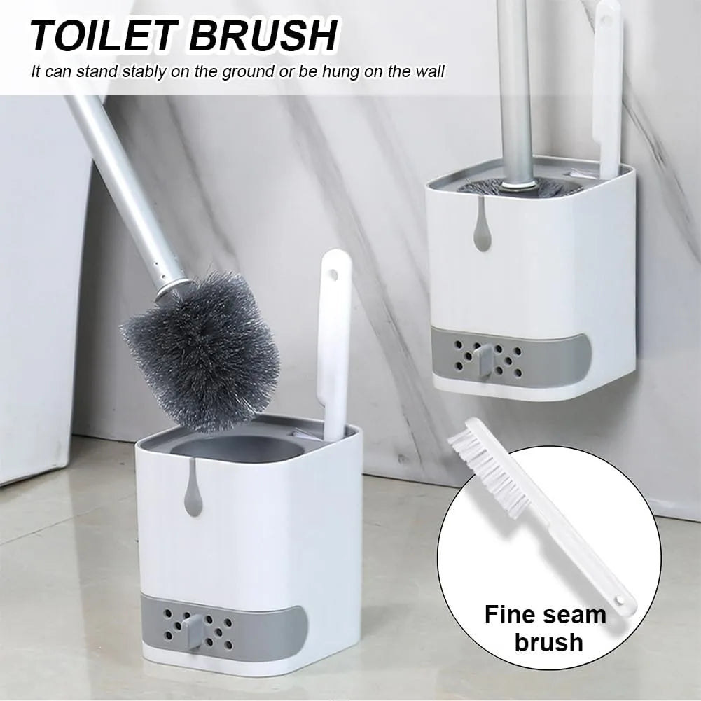 Sturdy PP and Stainless Steel Toilet Cleaning Brush with Tough Bristles, Perfect for Reaching Toilet Dead Corners & Resisting Sh
