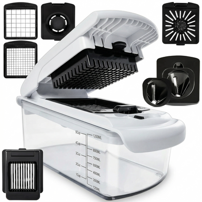 Vegetable Spiral Chopper with Container – Kitchen Food Cutter Gadget