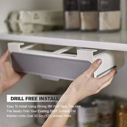 Self-Adhesive Wall-Mount Spice Rack for Kitchen Storage