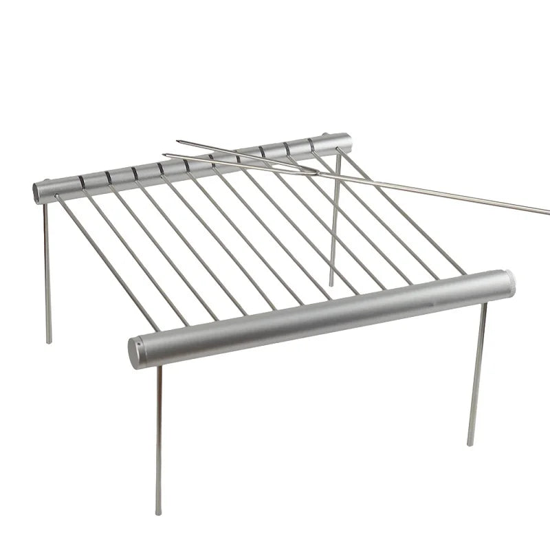 Folding Portable Stainless Steel Mini BBQ Grill for Home & Outdoor Use