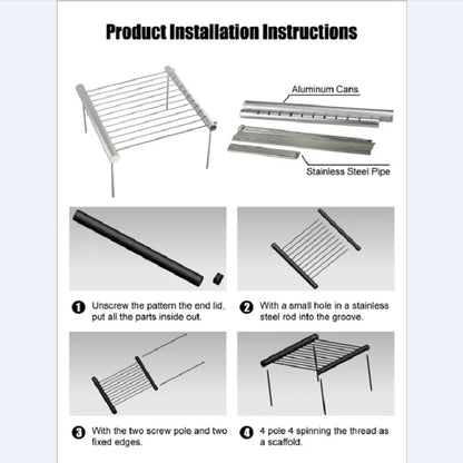 Folding Portable Stainless Steel Mini BBQ Grill for Home & Outdoor Use