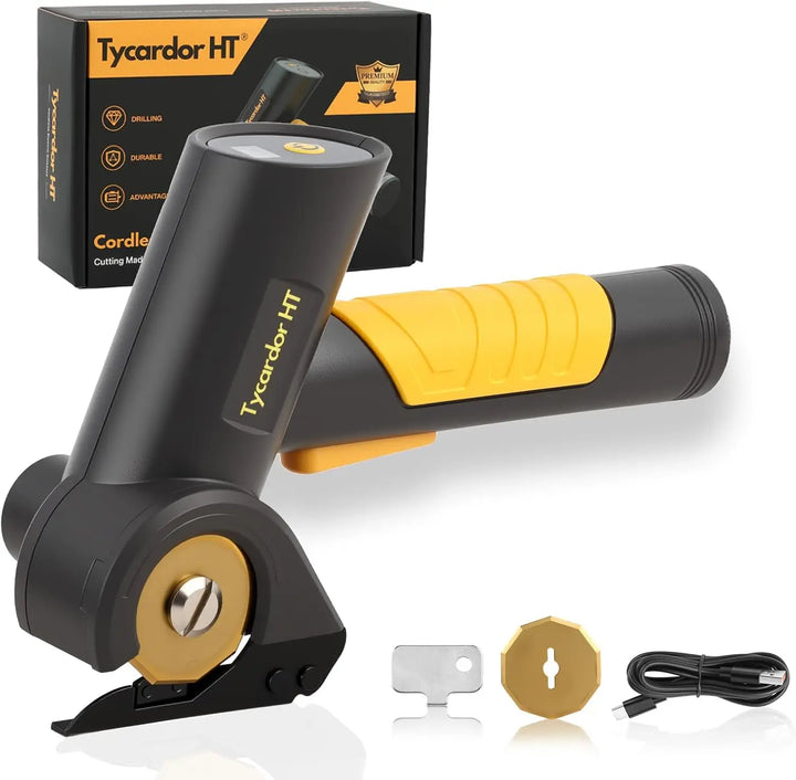 Cordless Electric Scissors Rechargeable Electric Box Cutter High Speed Cardboard Scissor 4V  with 2 Blades and Storage Bag