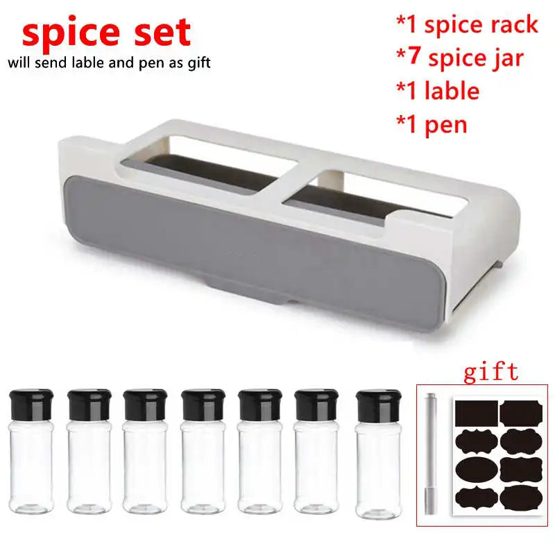 Self-Adhesive Wall-Mount Spice Rack for Kitchen Storage