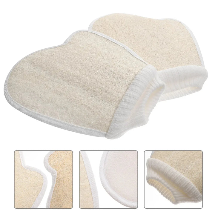 1/2pcs Loofah Bath Gloves Exfoliating Body Scrubber Sponge Mitt Shower Sponges Cleaning Tools Stretchy Fit Hand Body Scrub Brush