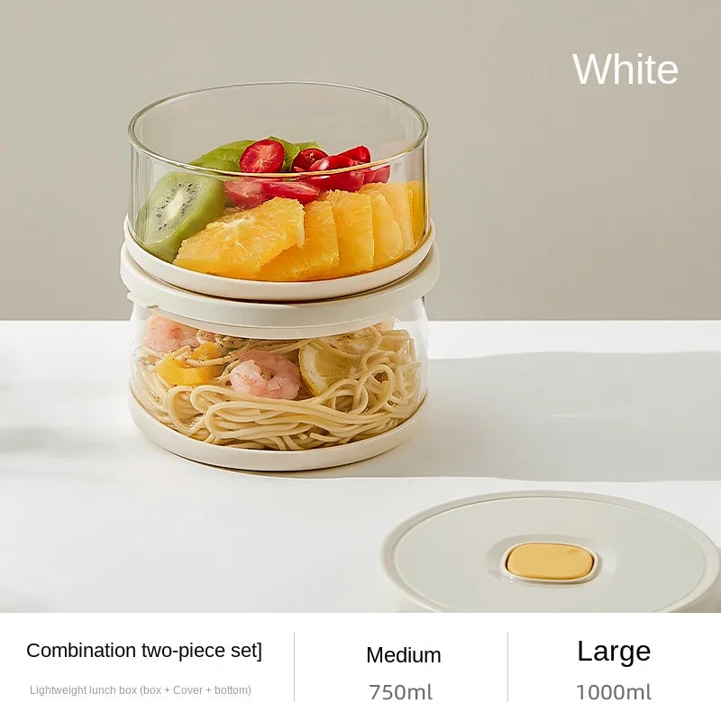 Glass Tupperware Set Airtight Containers Heat Resistant Lunch Box Food Storage for Frozen Rice Salad Bowl and Lid Take Away