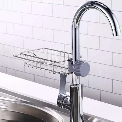 Stainless Steel Kitchen & Bathroom Organizer – Sponge, Soap, and Towel Rack