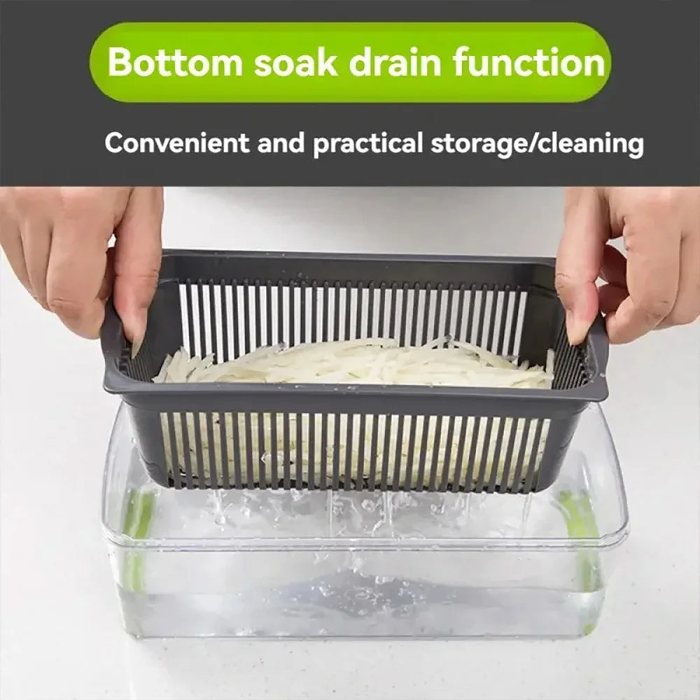 16-in-1 Multifunctional Vegetable Chopper & Slicer with Grater, Peeler, and Egg Separator