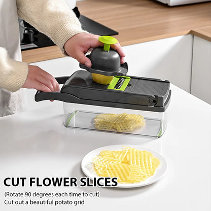 16-in-1 Multifunctional Vegetable Chopper & Slicer with Grater, Peeler, and Egg Separator