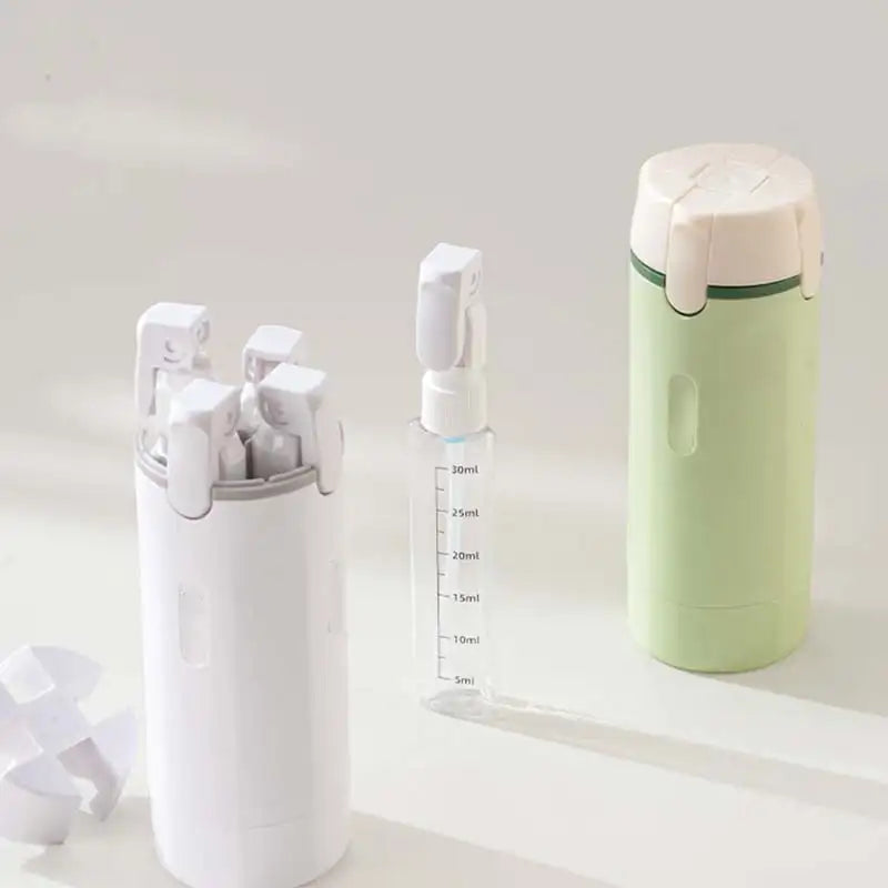 4-in-1 Travel Refillable Bottles Portable Toiletry & Cosmetic Containers Set