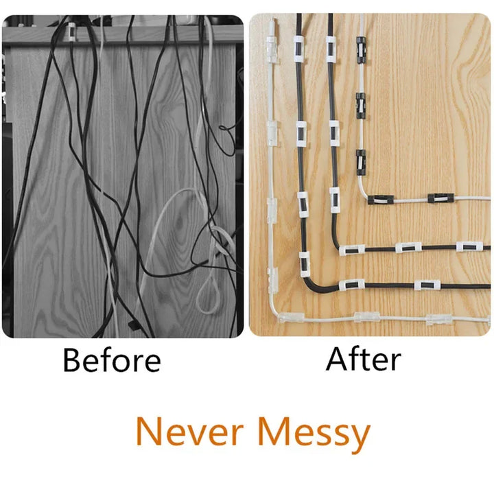 20 Pcs Cable Clips Organizer Self Adhesive Drop Wire Holder Cord Management Tidy Fixed Clamp Earphone Line Clip Home Office