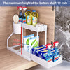 Space Saving 2 Tier Under Sink Organizer,Pull Out Storage Box Durable Large Capacity Kitchen Bathroom Essential Drawer Organizer