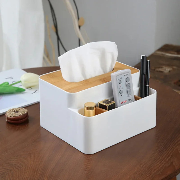 Plastic Desktop Storage Box for Remote Controls Tissues Cosmetics Office Supplies Living Room Organization