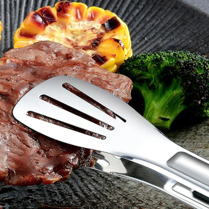 Stainless Steel Food Tongs – Non-Slip BBQ, Salad & Bread Clip for Kitchen