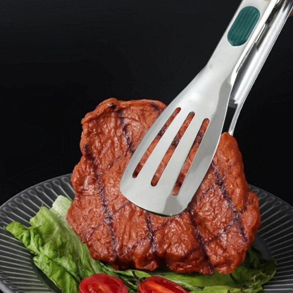 Stainless Steel Food Tongs – Non-Slip BBQ, Salad & Bread Clip for Kitchen