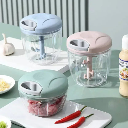 500/900ML Rotary Food Processor & Garlic Grinder for Vegetables, Fruits & Chili
