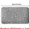 1pc Memory Foam Embossed Velvet Carpet Bathroom Living Room Non-Slip Mat Cobblestone Floor Mat Home Furnishings