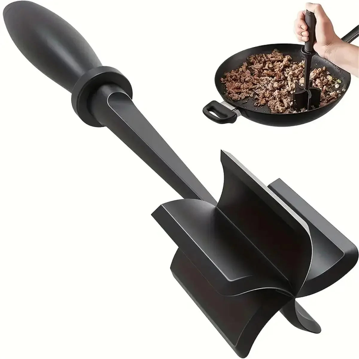 Kitchen Meat Masher & Chopper – Non-Stick Gadget