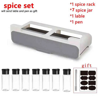 Self-Adhesive Wall-Mount Spice Rack for Kitchen Storage