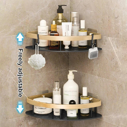 No-Drill Wall-Mounted Aluminum Shower & Kitchen Corner Shelf