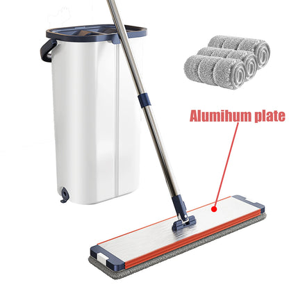 Hands-Free Floor Mop with Dual Bucket System for Clean & Dirty Water Separation