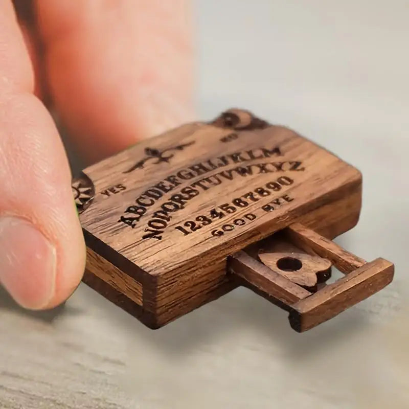Mini Ouija Board Retro Miniature Spirit Board With Drawer Wooden Miniatures Emotional Love Drawer Home Decoration Gift