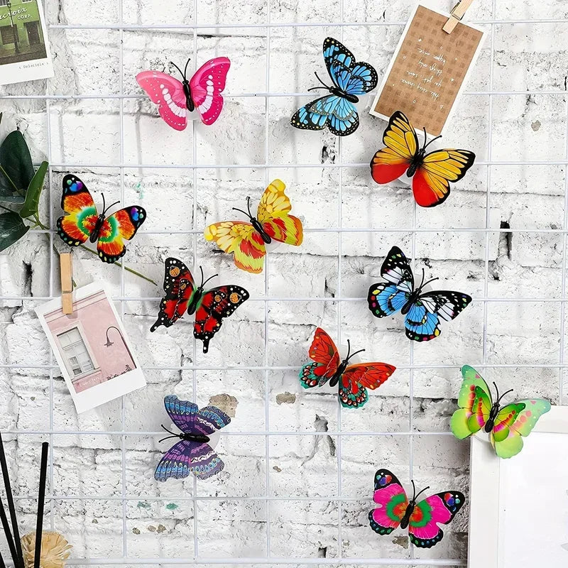 10 pieces 3D LED Butterfly Night Lights Faux Butterfly Glow Wall Stickers Wall Decoration Holiday Party Home Decoration