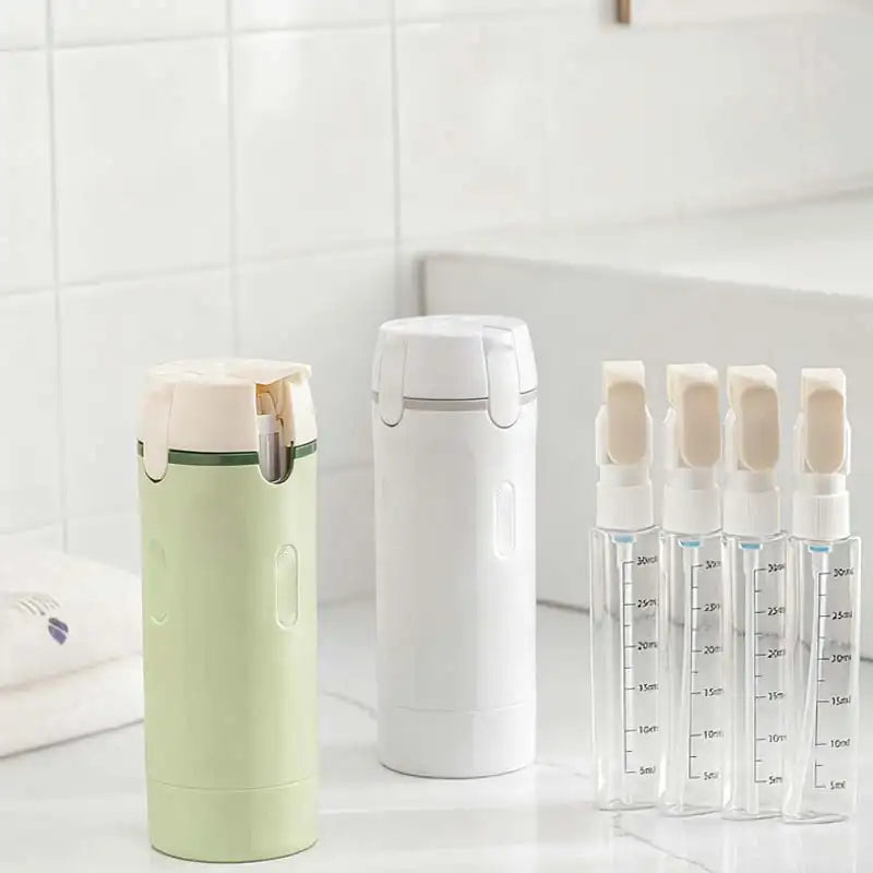4-in-1 Travel Refillable Bottles Portable Toiletry & Cosmetic Containers Set