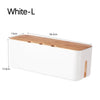 Bamboo Cover Cable Management Box Wire Junction Board Storage Box Hide Wires Power Strips Desk Cable Computer Organizer Box