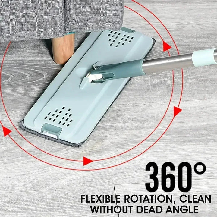 Flat Squeeze Mop with Bucket, Easy Wring, All-Purpose Floor Cleaning, Microfiber Pads, Wet or Dry,for Hardwood & Laminate Floors