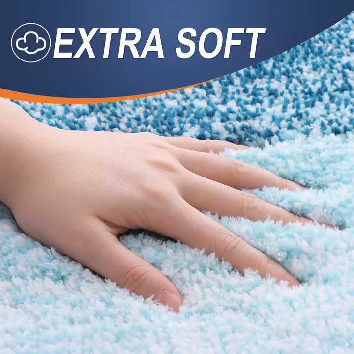 Kitinjoy Bathroom Rug Mat extra Soft Absorbent Microfiber Bath Mat Non-Slip Plush Shaggy Machine Wash Carpet Bathroom Floor Rugs