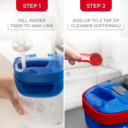 O-Cedar H2 Pro Flat Mop System with Dual-Tank Clean & Dirty Water Separation