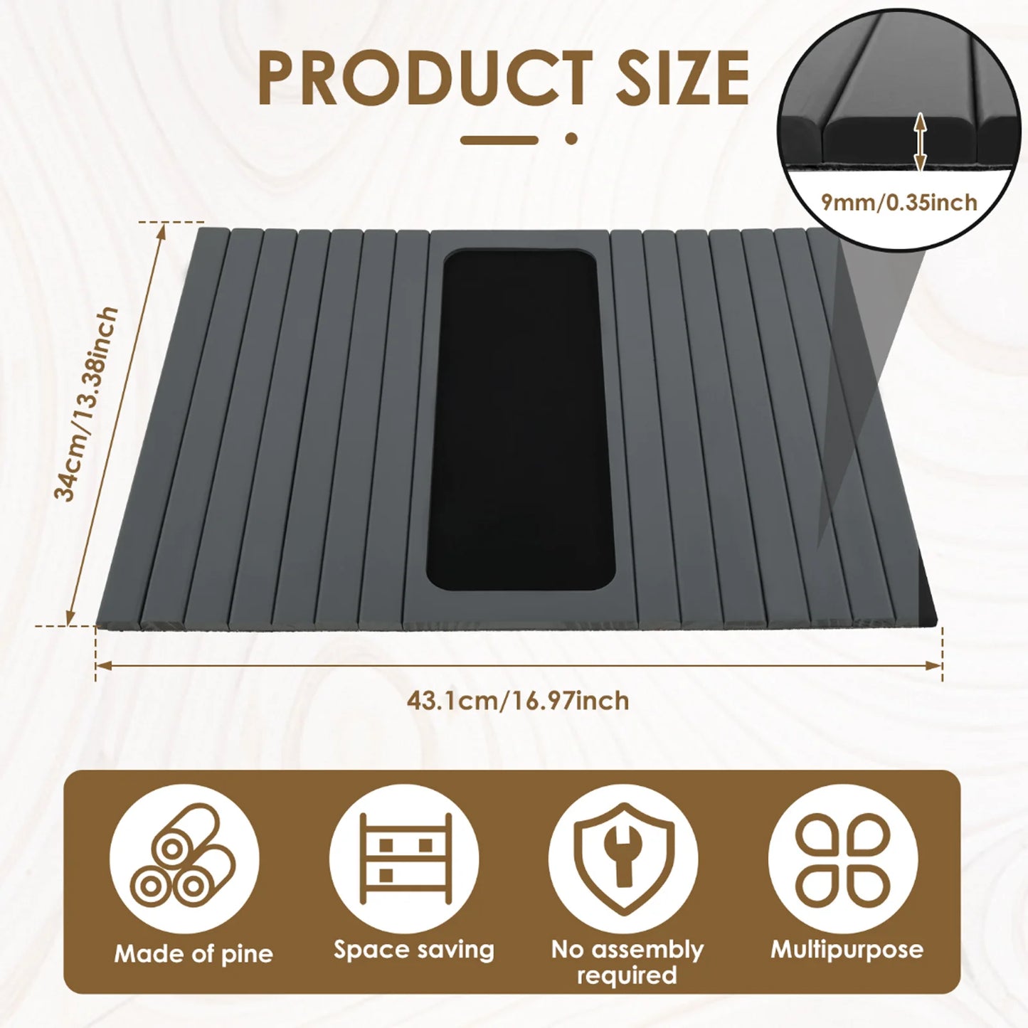 Foldable Bamboo Sofa Armrest Cup & Storage Tray