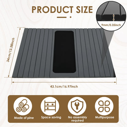 Foldable Bamboo Sofa Armrest Cup & Storage Tray