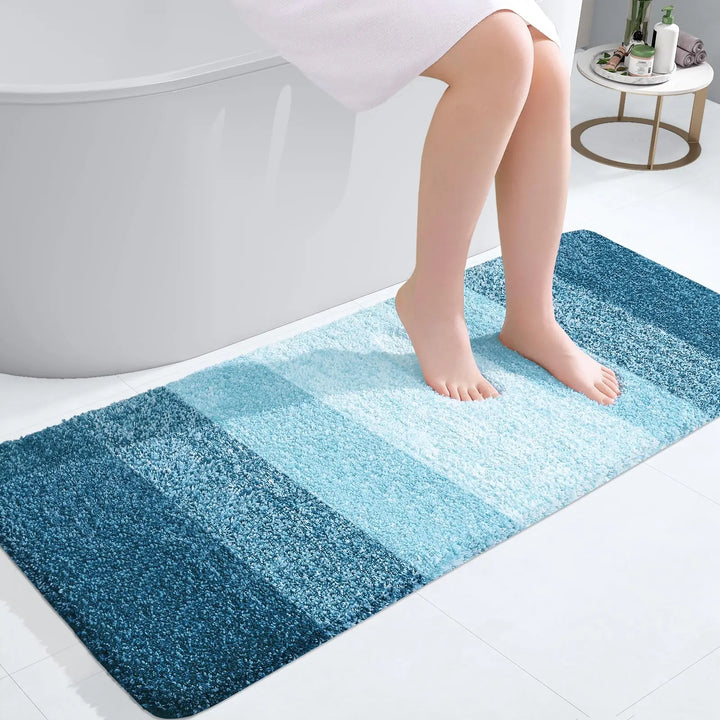 Kitinjoy Bathroom Rug Mat extra Soft Absorbent Microfiber Bath Mat Non-Slip Plush Shaggy Machine Wash Carpet Bathroom Floor Rugs