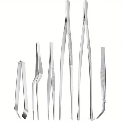 6-Piece Stainless Steel Kitchen Tweezers – Cooking & Chef Tools