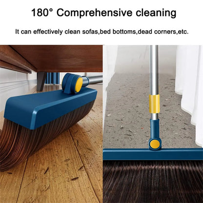 Foldable Broom & Dustpan Set – 180° Rotating Household Cleaner