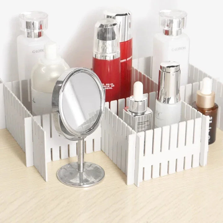 4PCS Adjustable Drawer Divider Partition Durable Storage Organiser Makeup Sock Underwear Drawer Organizer Board of Cabinets
