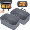 2pc/1pc Air Fryer Silicone Tray Rectangle Oven Baking Basket Reusable Liner Insert Dish Fried Chicken for Airfryers Accessories