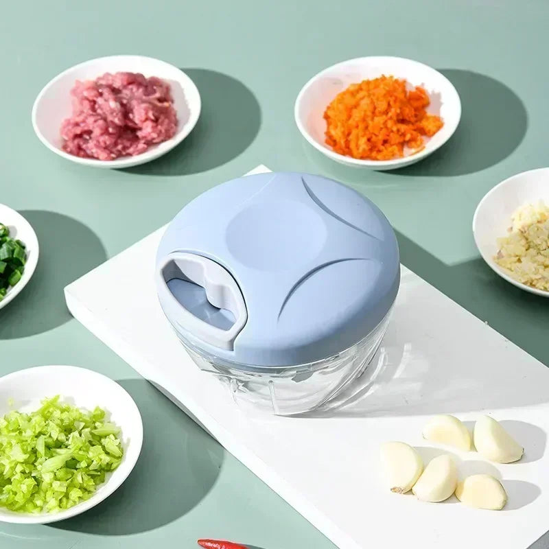 500/900ML Rotary Food Processor & Garlic Grinder for Vegetables, Fruits & Chili