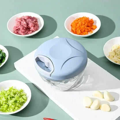 500/900ML Rotary Food Processor & Garlic Grinder for Vegetables, Fruits & Chili