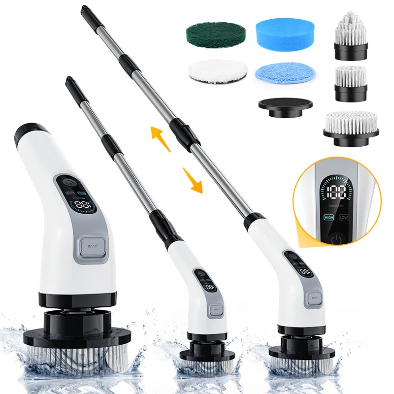 7-in-1 Cordless Electric Spin Cleaning Brush for Bathroom, Kitchen & Home Use