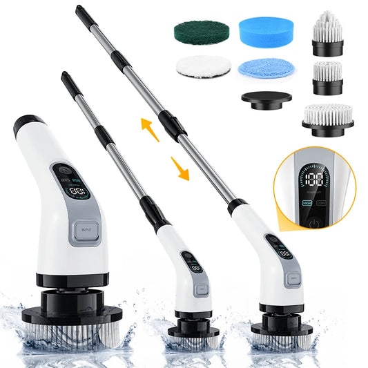 7-in-1 Cordless Electric Spin Cleaning Brush for Bathroom, Kitchen & Home Use