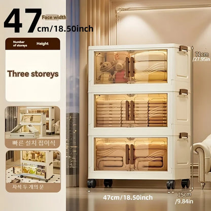 Foldable Storage Box with Clear Door – Spacious Multi-Purpose Organizer
